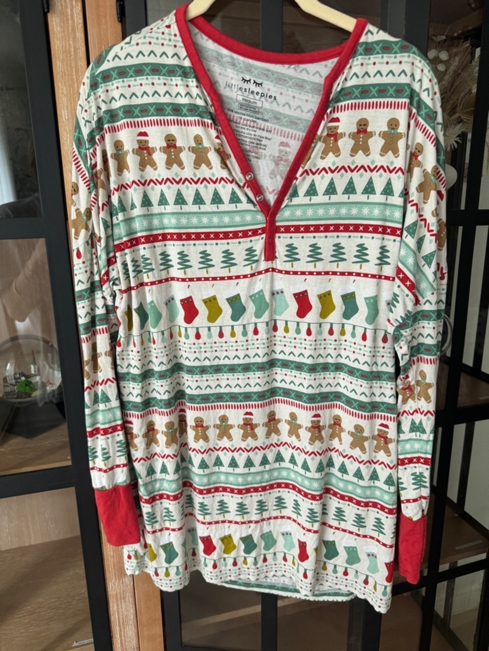 Little Sleepies Henley long sleeve top Christmas gingerbread snowflake fair isle